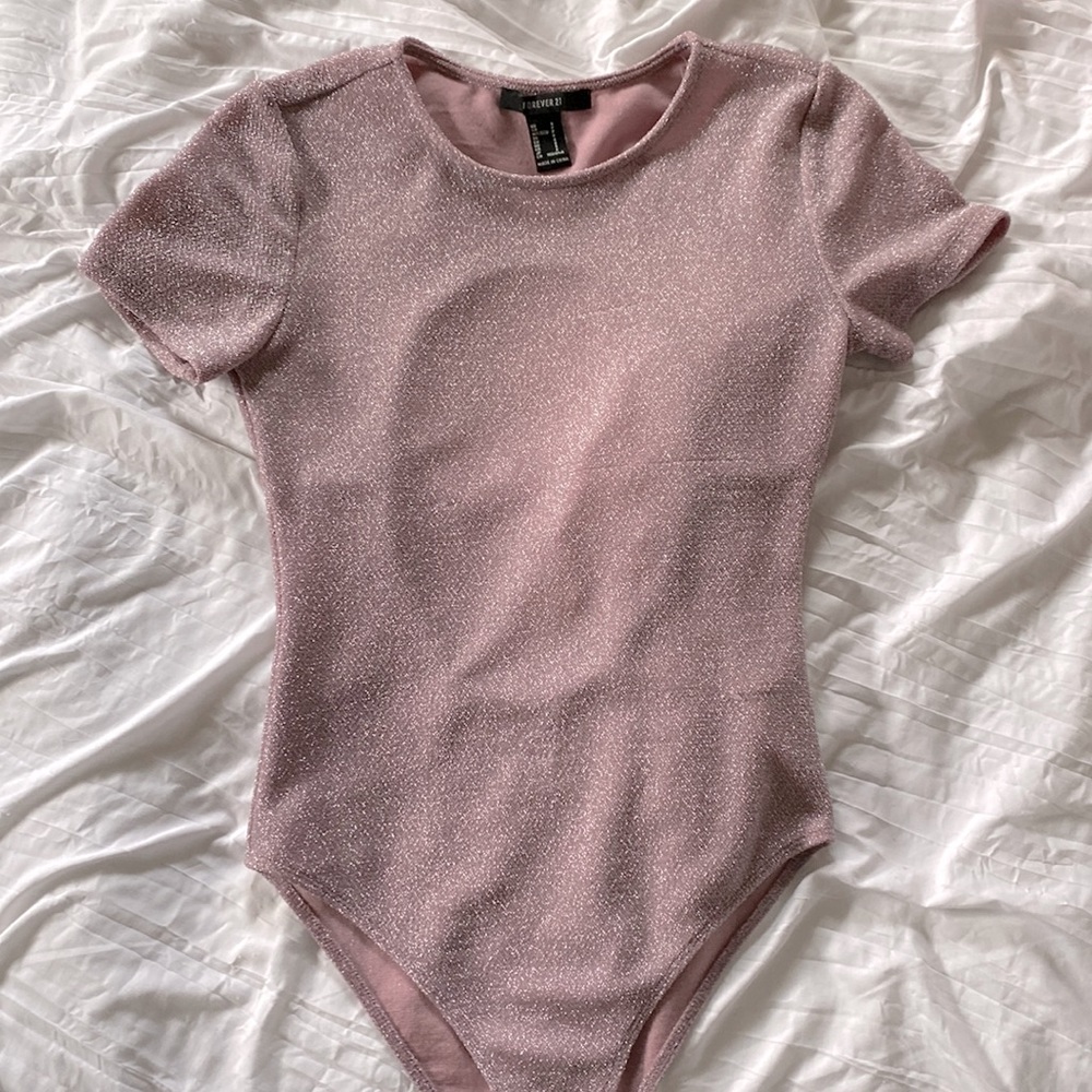 Sparkly Lilac Backless Body Suit